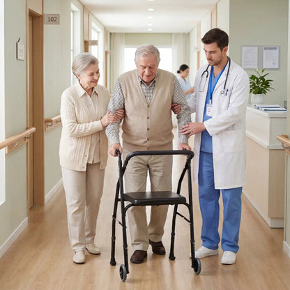 Lightweight Aluminum Mobility Walker with 2 Wheels