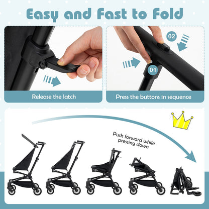 Lightweight Baby Stroller Compact and Airplane-Friendly Travel Stroller