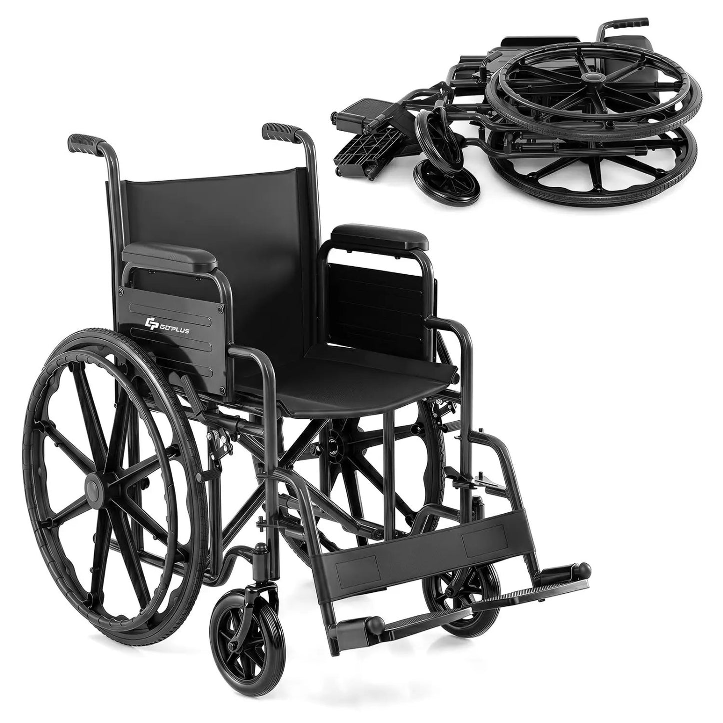 Folding Wheelchair for Adults with Swing Footrest
