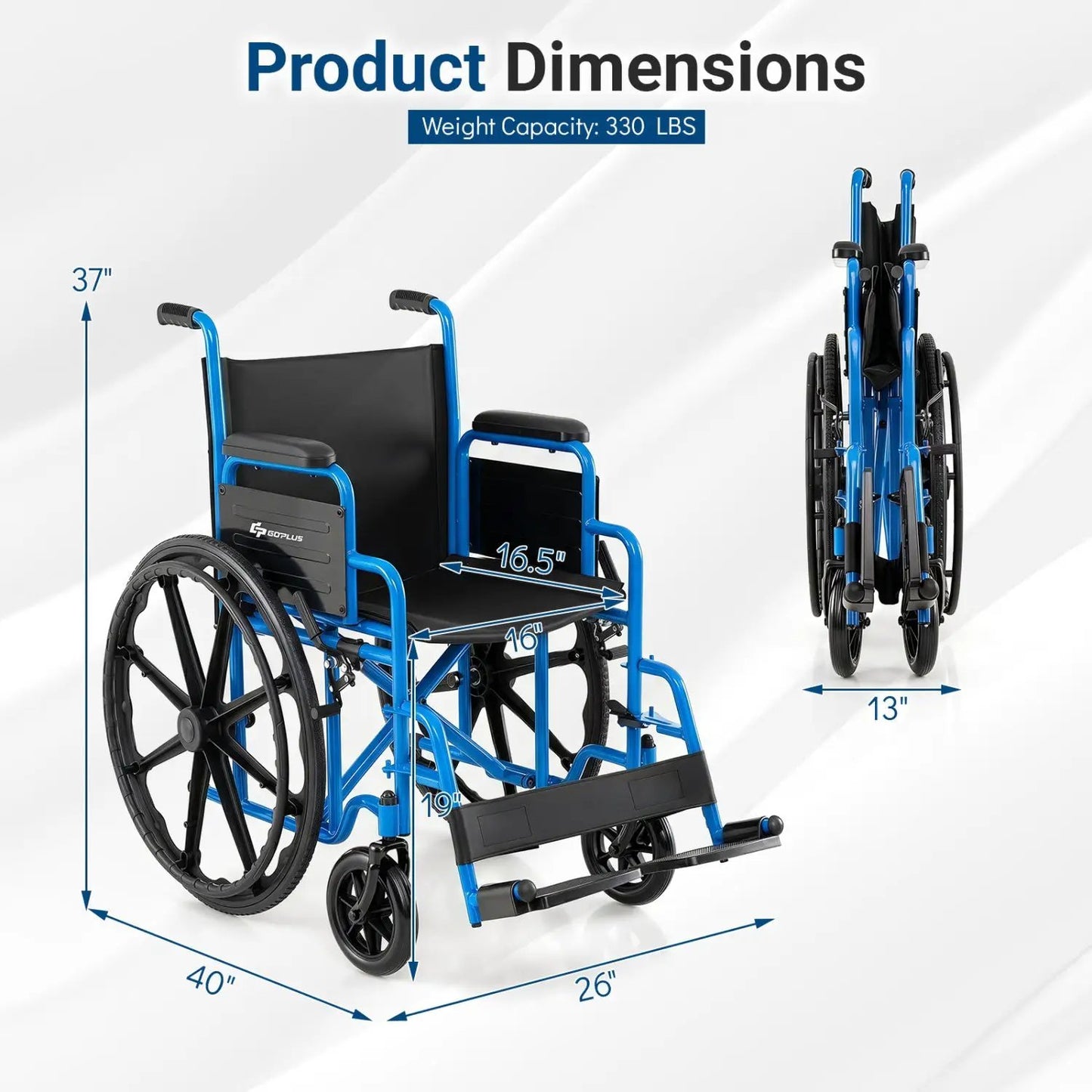 Folding Wheelchair for Adults with Swing Footrest