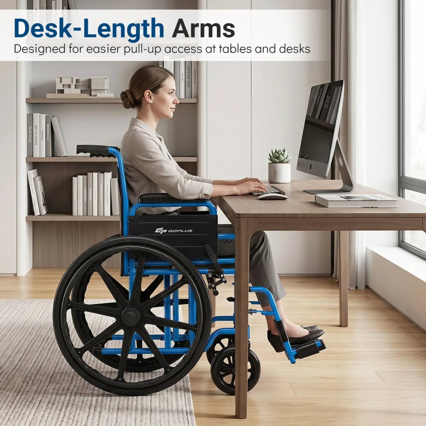 Folding Wheelchair for Adults with Swing Footrest