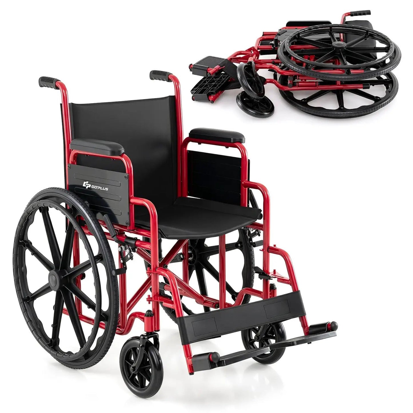 Folding Wheelchair for Adults with Swing Footrest