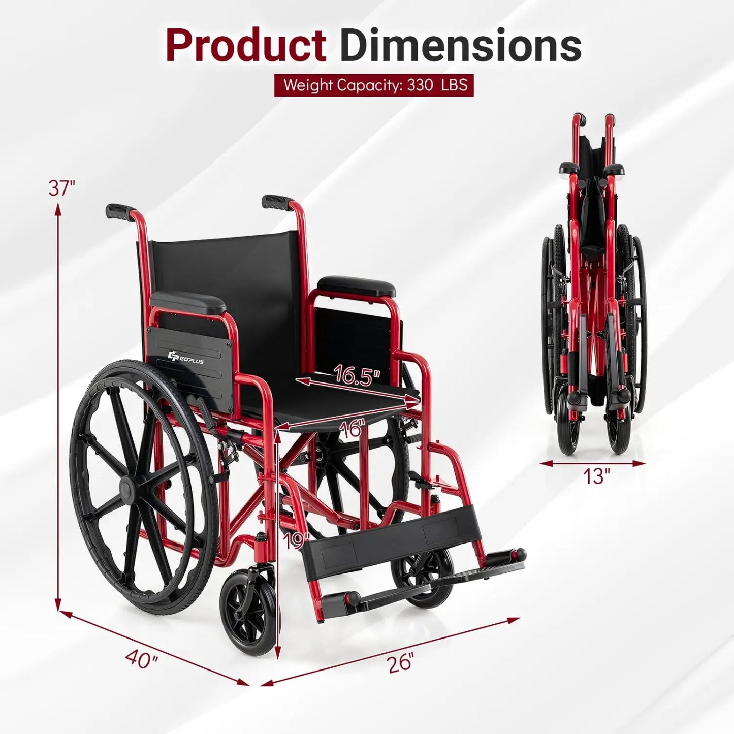 Folding Wheelchair for Adults with Swing Footrest