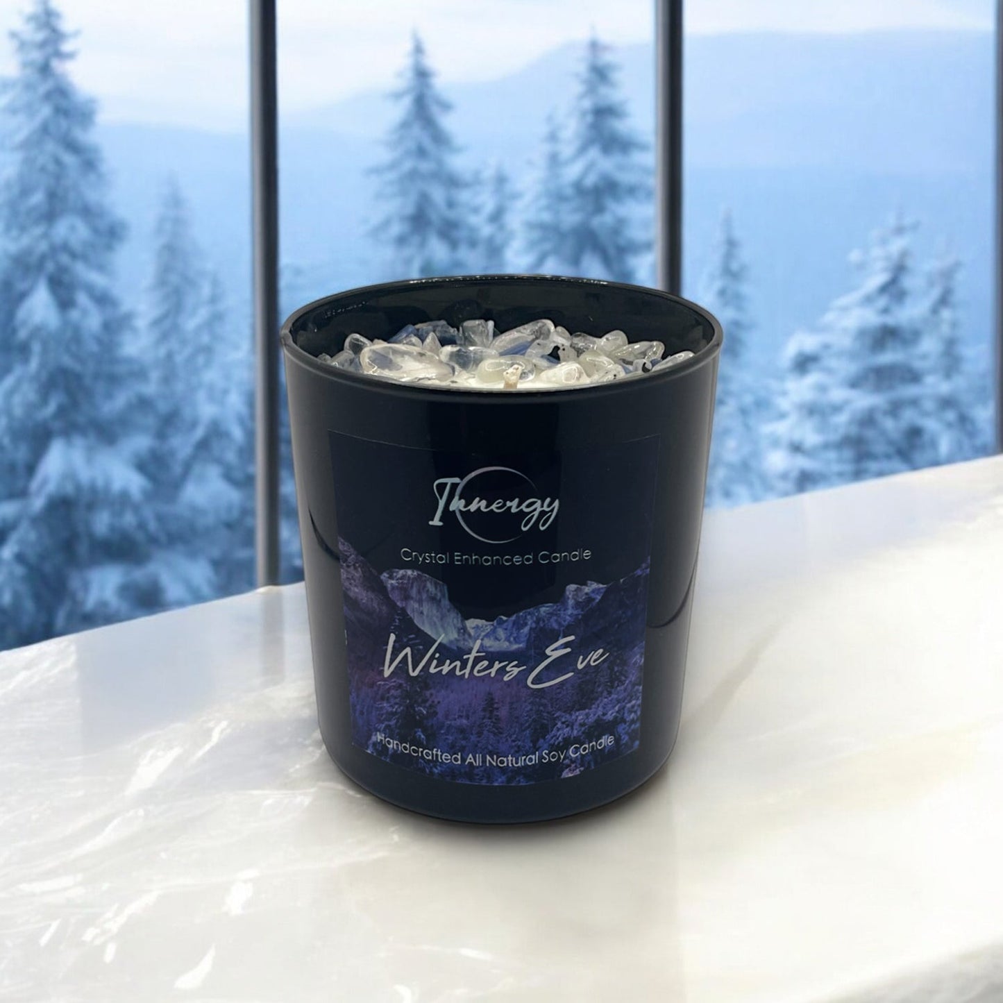 Limited Edition: Winter's Eve Crystal Candle  | Coconut-Soy Wax Candle, 9oz - Tampa Home & Garden Store