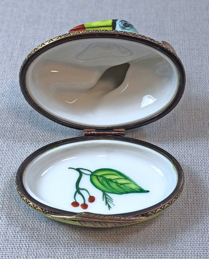 Limoges Box with Bird on Lid. Collectible Porcelain and Brass  Item Made in France. - Tampa Home & Garden Store