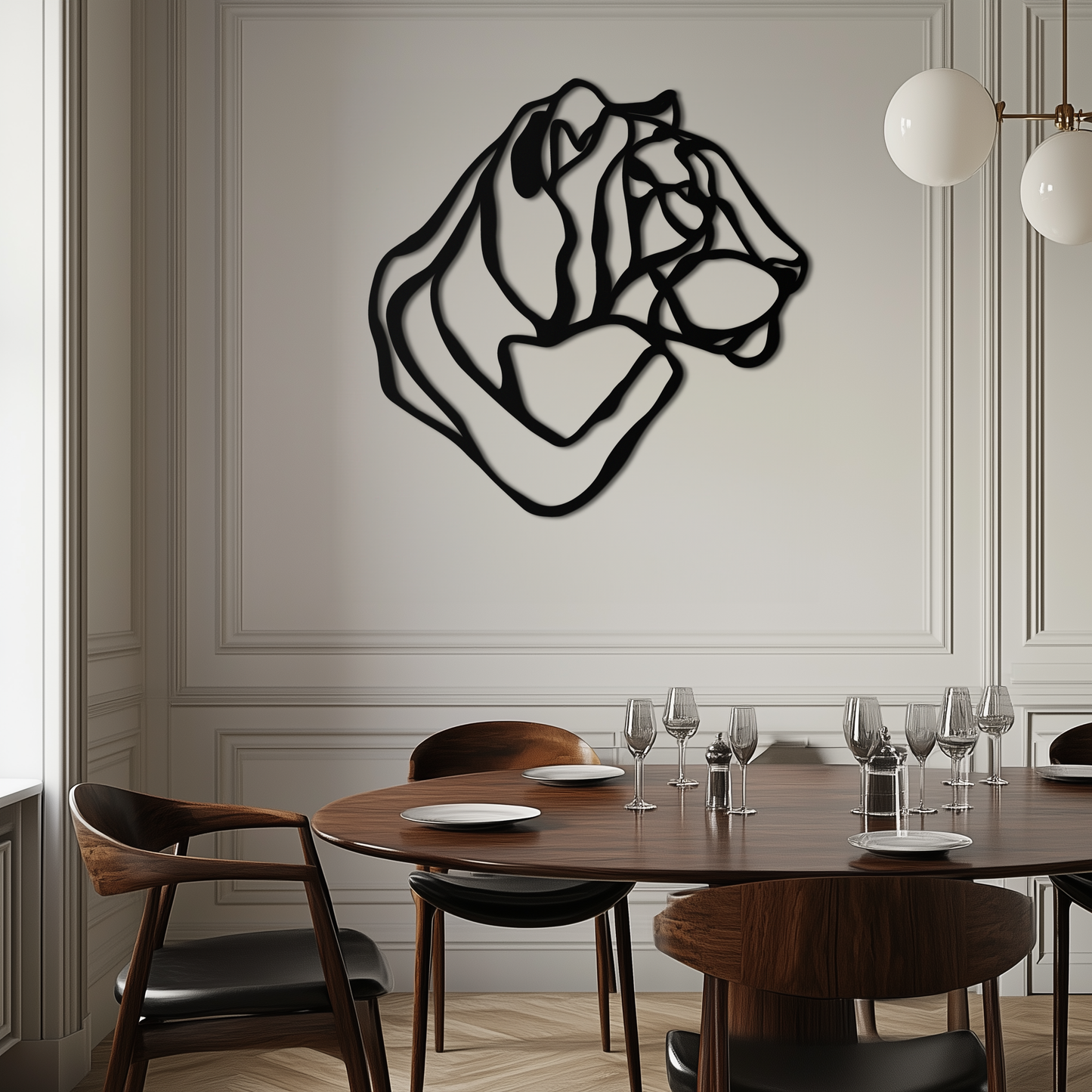 Line Lion Metal Wall Art - Modern Abstract Animal Decor- KAF264 - Tampa Home & Garden Store