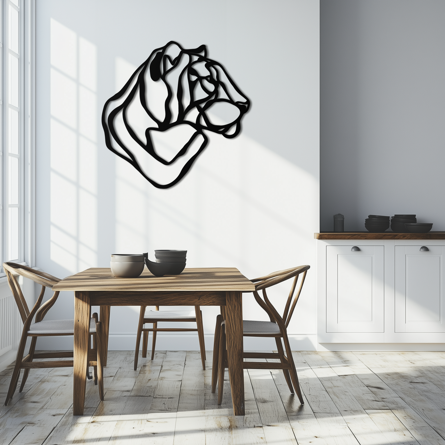 Line Lion Metal Wall Art - Modern Abstract Animal Decor- KAF264 - Tampa Home & Garden Store