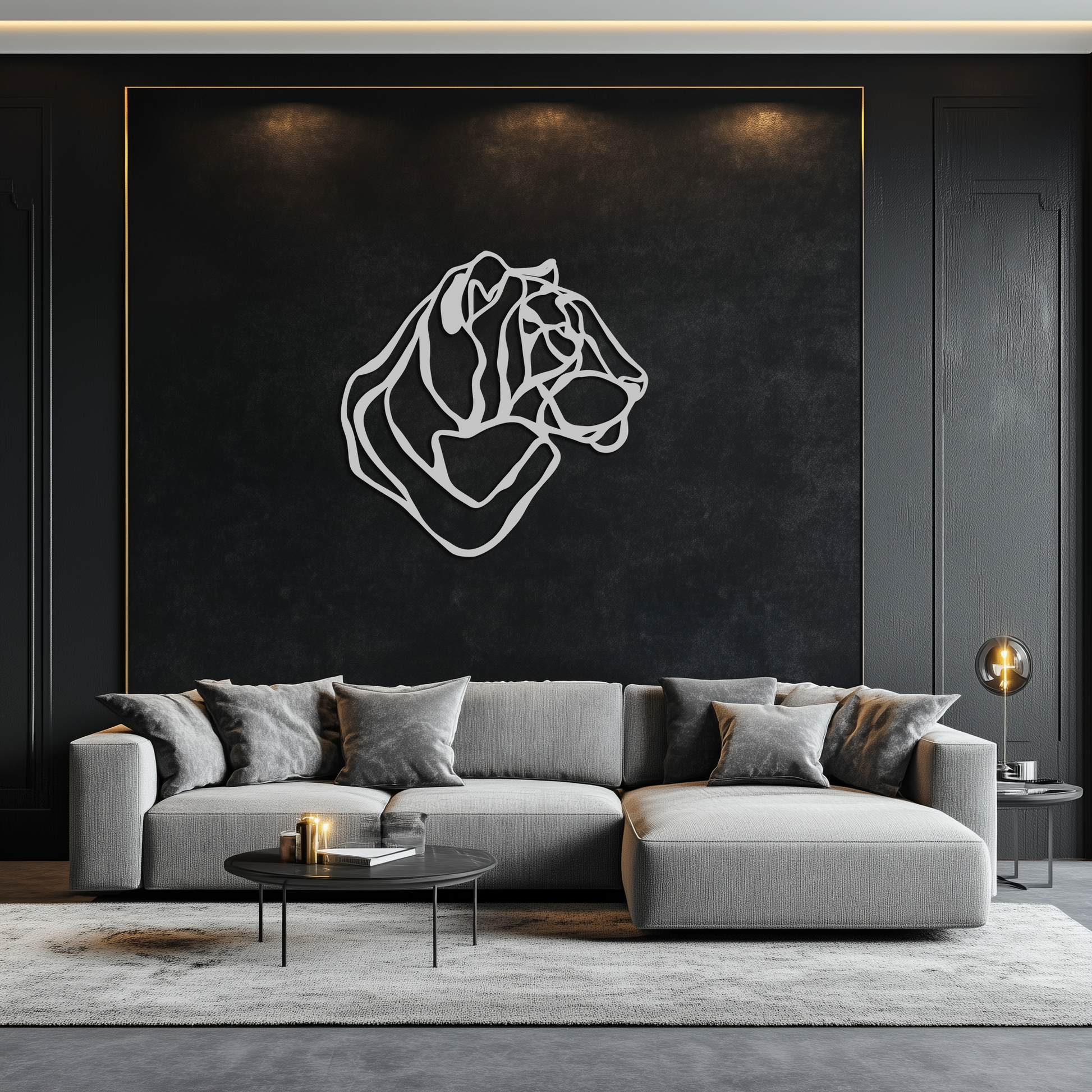 Line Lion Metal Wall Art - Modern Abstract Animal Decor- KAF264 - Tampa Home & Garden Store