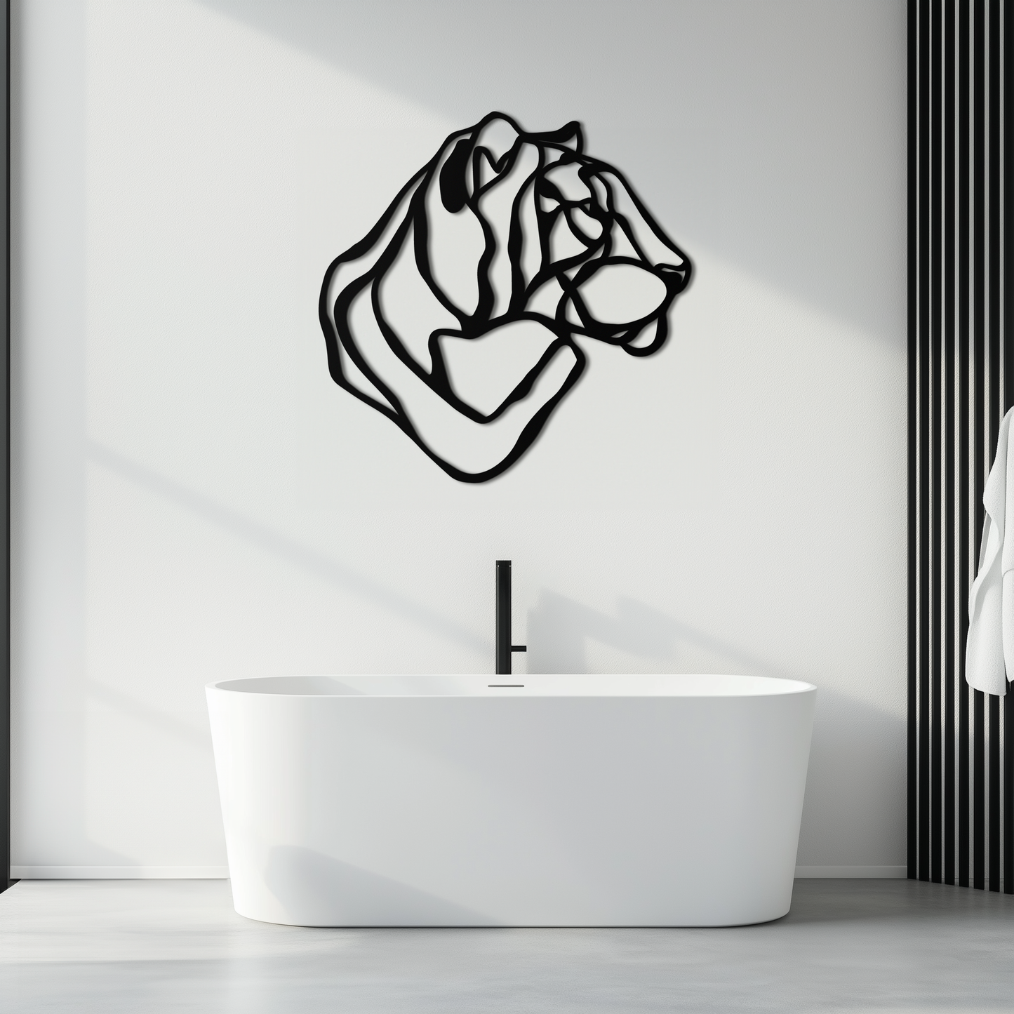 Line Lion Metal Wall Art - Modern Abstract Animal Decor- KAF264 - Tampa Home & Garden Store