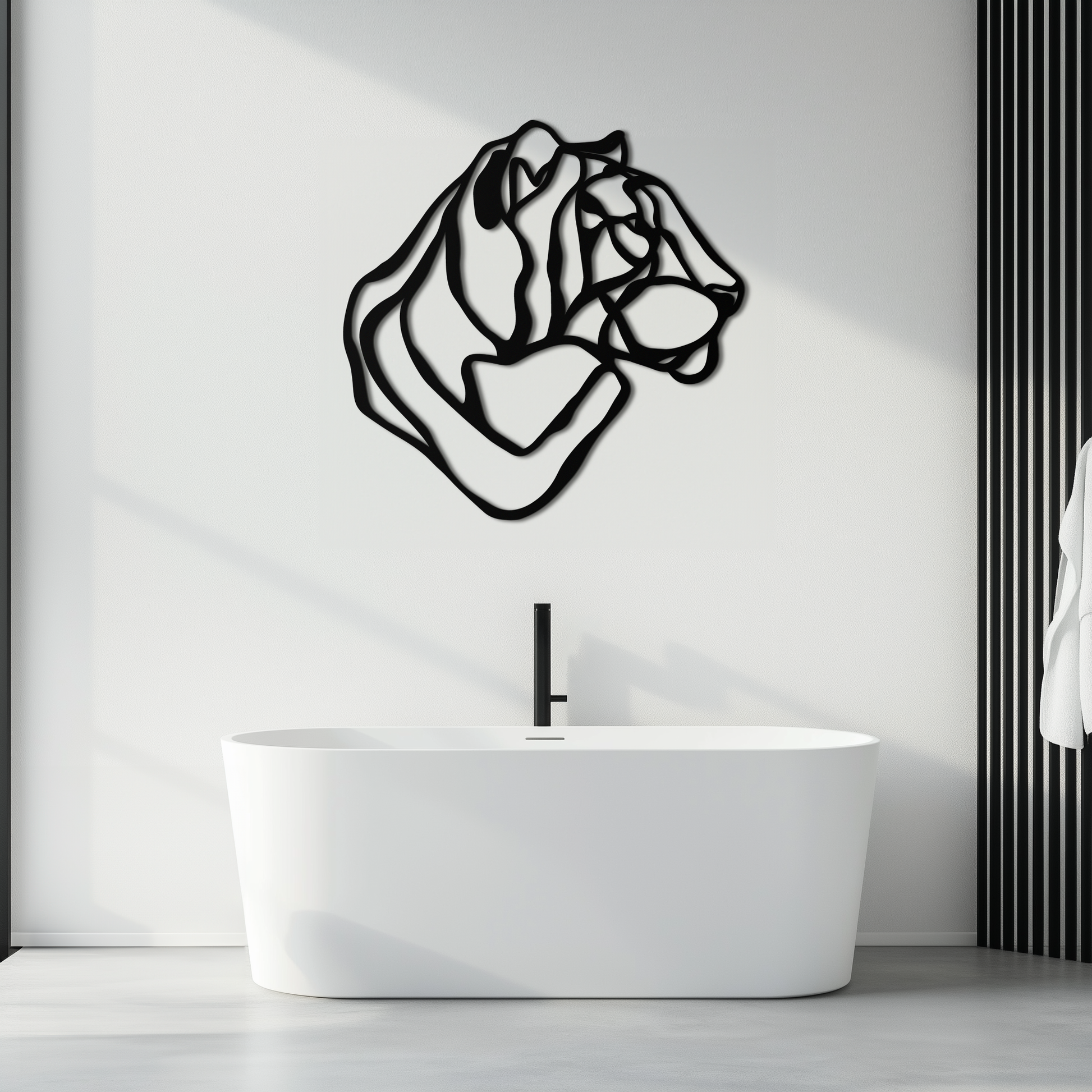 Line Lion Metal Wall Art - Modern Abstract Animal Decor- KAF264 - Tampa Home & Garden Store