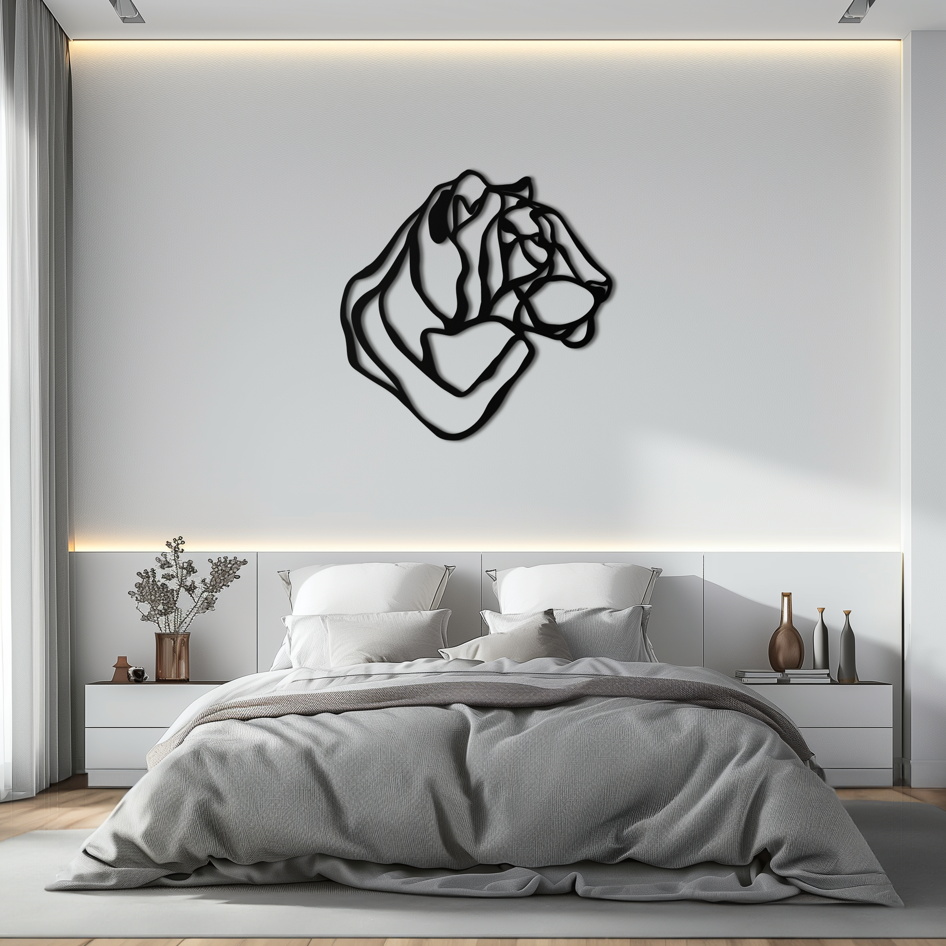 Line Lion Metal Wall Art - Modern Abstract Animal Decor- KAF264 - Tampa Home & Garden Store