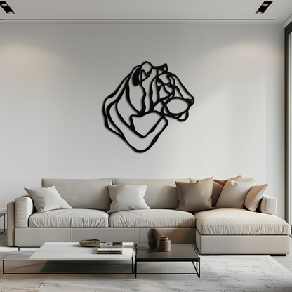 Line Lion Metal Wall Art - Modern Abstract Animal Decor- KAF264 - Tampa Home & Garden Store