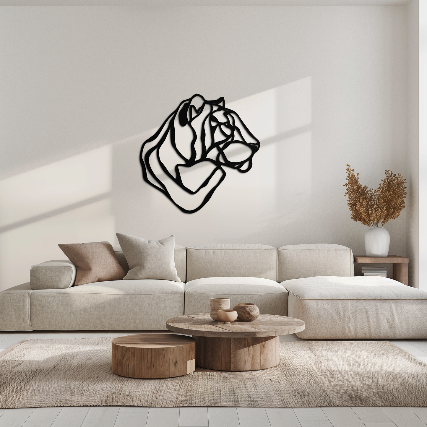 Line Lion Metal Wall Art - Modern Abstract Animal Decor- KAF264 - Tampa Home & Garden Store