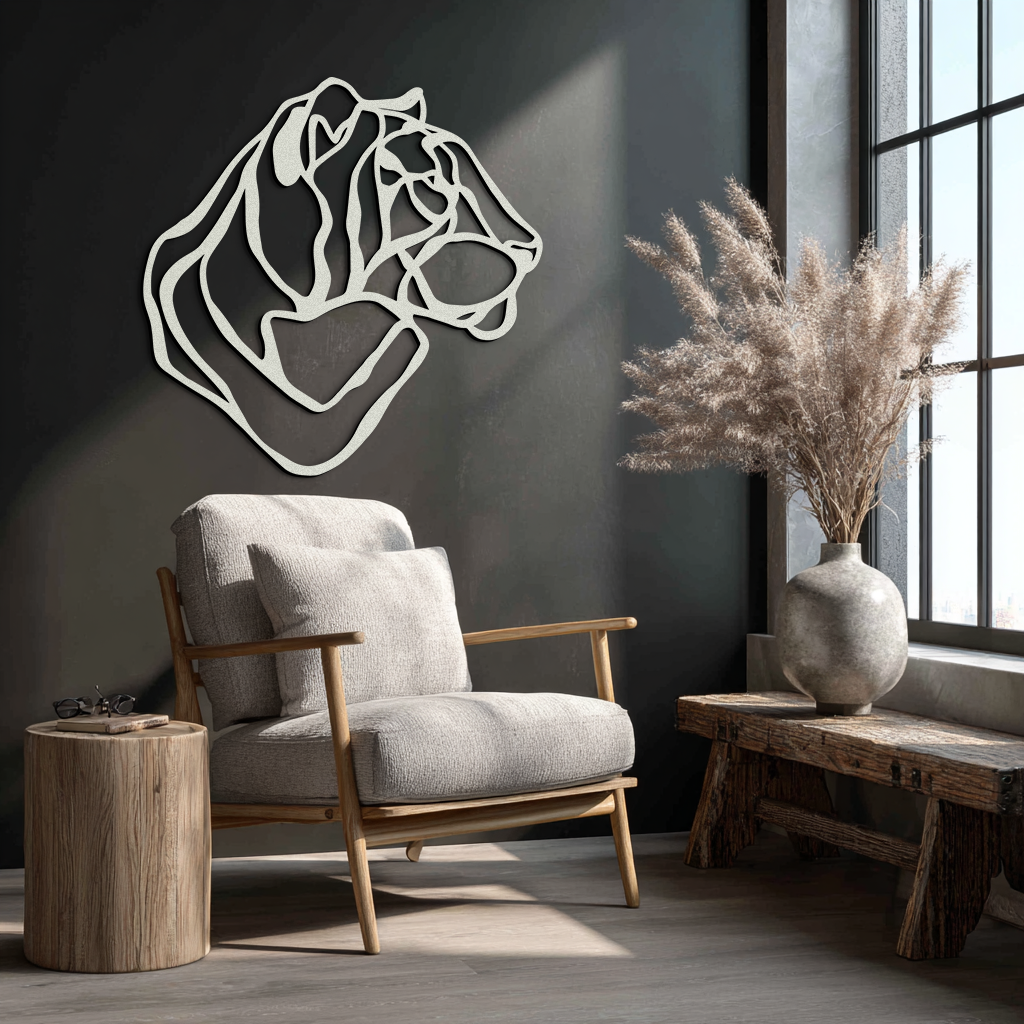 Line Lion Metal Wall Art - Modern Abstract Animal Decor- KAF264 - Tampa Home & Garden Store