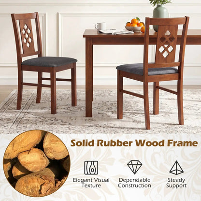 Upholstered Dining Chairs Set with Wood Frame