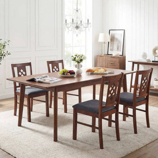 Upholstered Dining Chairs set of 4 in wood frames, DirectDeals brand, cushioned seats on Tampa Home & Garden Store