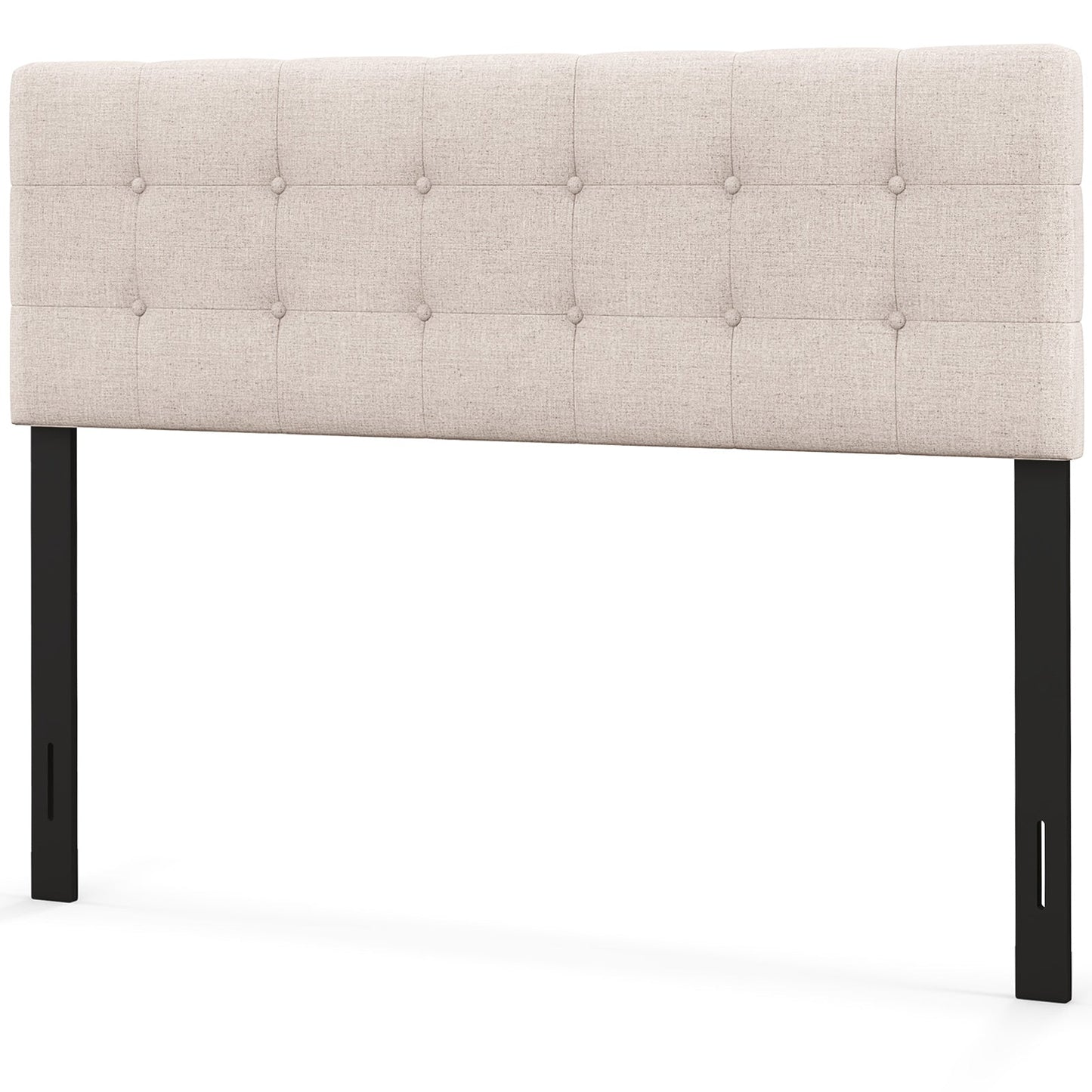 Cabecero tapizado en lino con patas de madera maciza de caucho - Beige