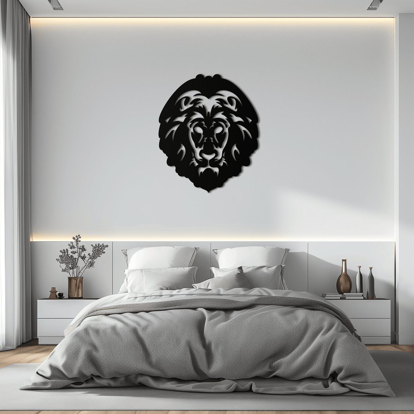 Lion Head Metal Wall Art - Steel Wall Decor for Home and Office - KAF003 - Tampa Home & Garden Store