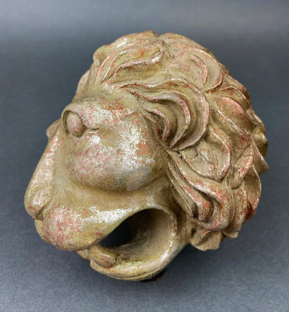 Lion Paper Weight or Office Sculpture/Figurine. Distressed Gold/Silver Lion Head. - Tampa Home & Garden Store