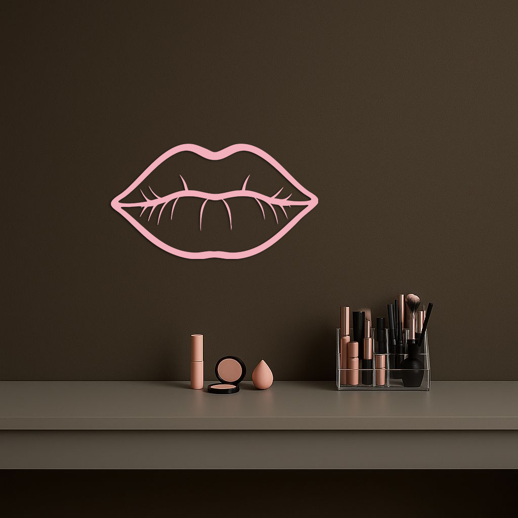 Lips Silhouette Pink Metal Wall Art – Modern Home Decor - KAFGP175 - Tampa Home & Garden Store
