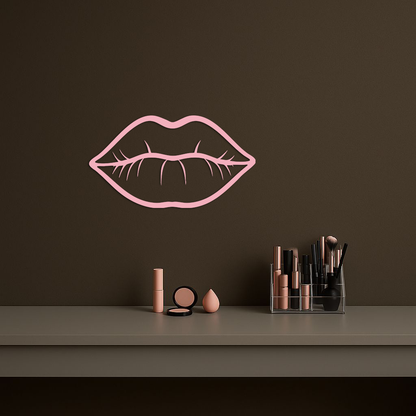 Lips Silhouette Pink Metal Wall Art – Modern Home Decor - KAFGP175 - Tampa Home & Garden Store