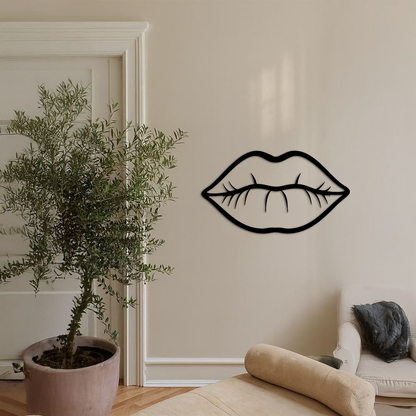 Lips Silhouette Pink Metal Wall Art – Modern Home Decor - KAFGP175 - Tampa Home & Garden Store