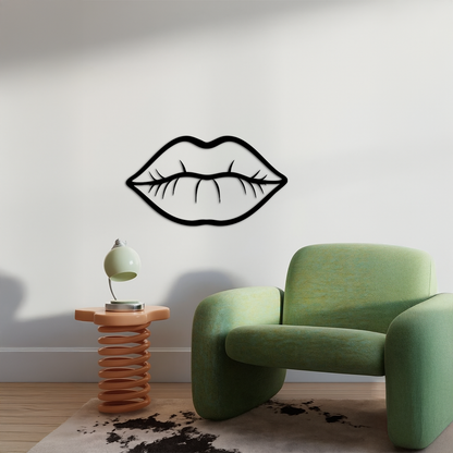 Lips Silhouette Pink Metal Wall Art – Modern Home Decor - KAFGP175 - Tampa Home & Garden Store