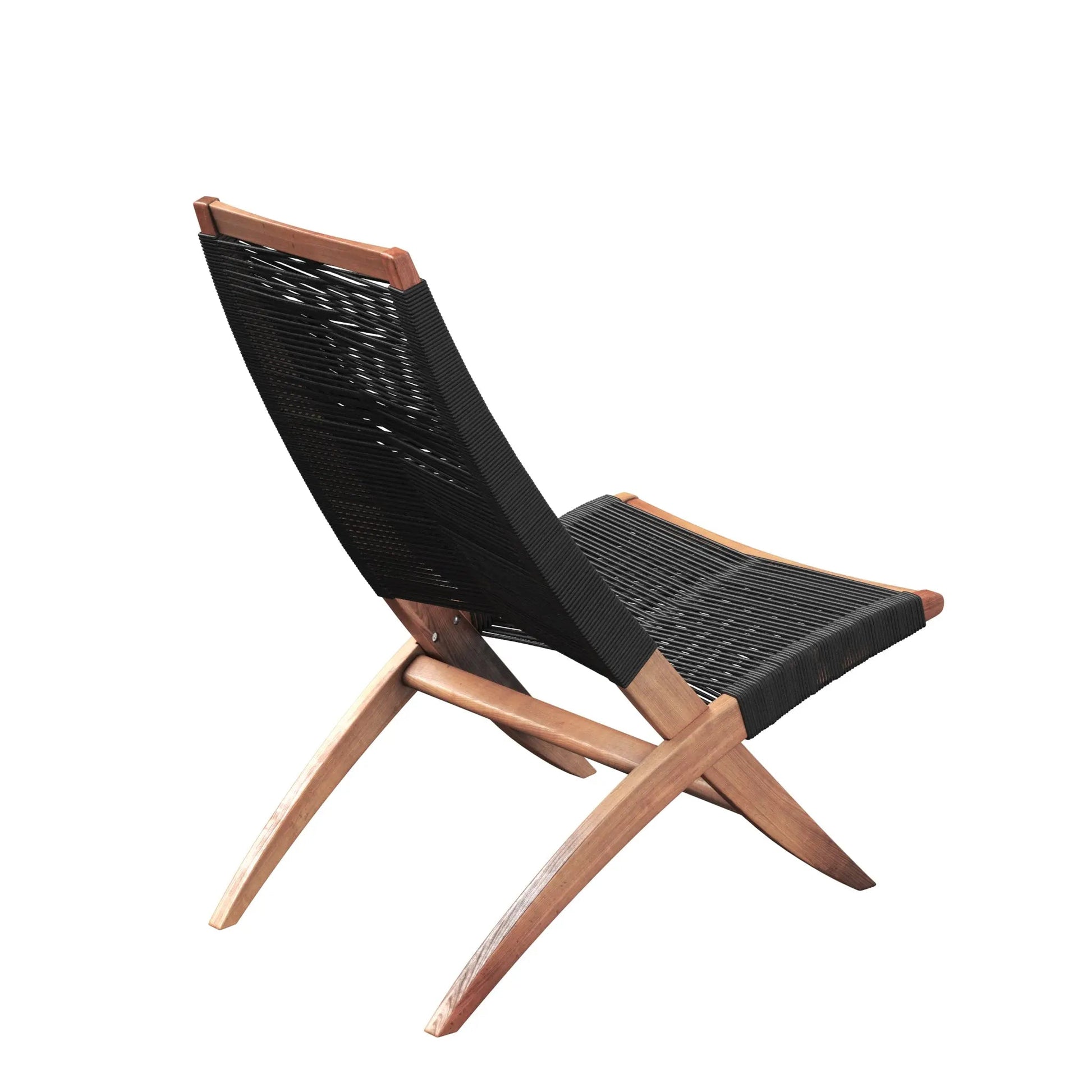 Lisa Modern Lounge Chair black woven seat and back with natural wood frame outdoor chair on Tampa Home & Garden Store