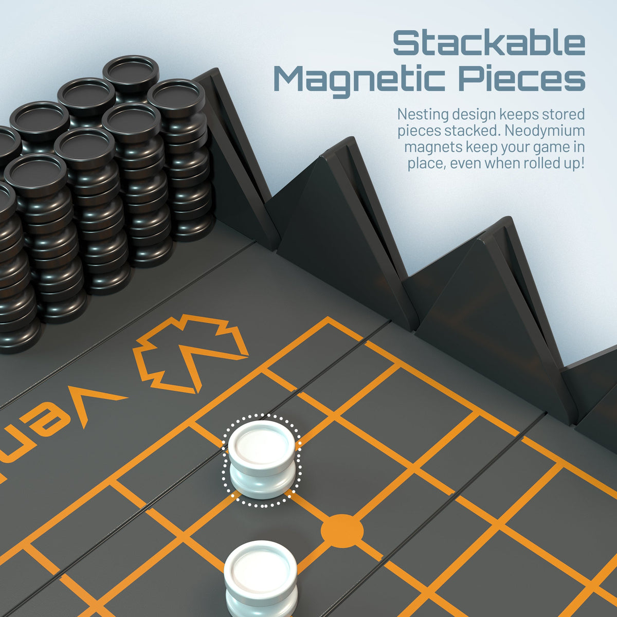 Mini Go board game by VentureBoard with stackable magnetic pieces and black and white stones on Tampa Home & Garden Store