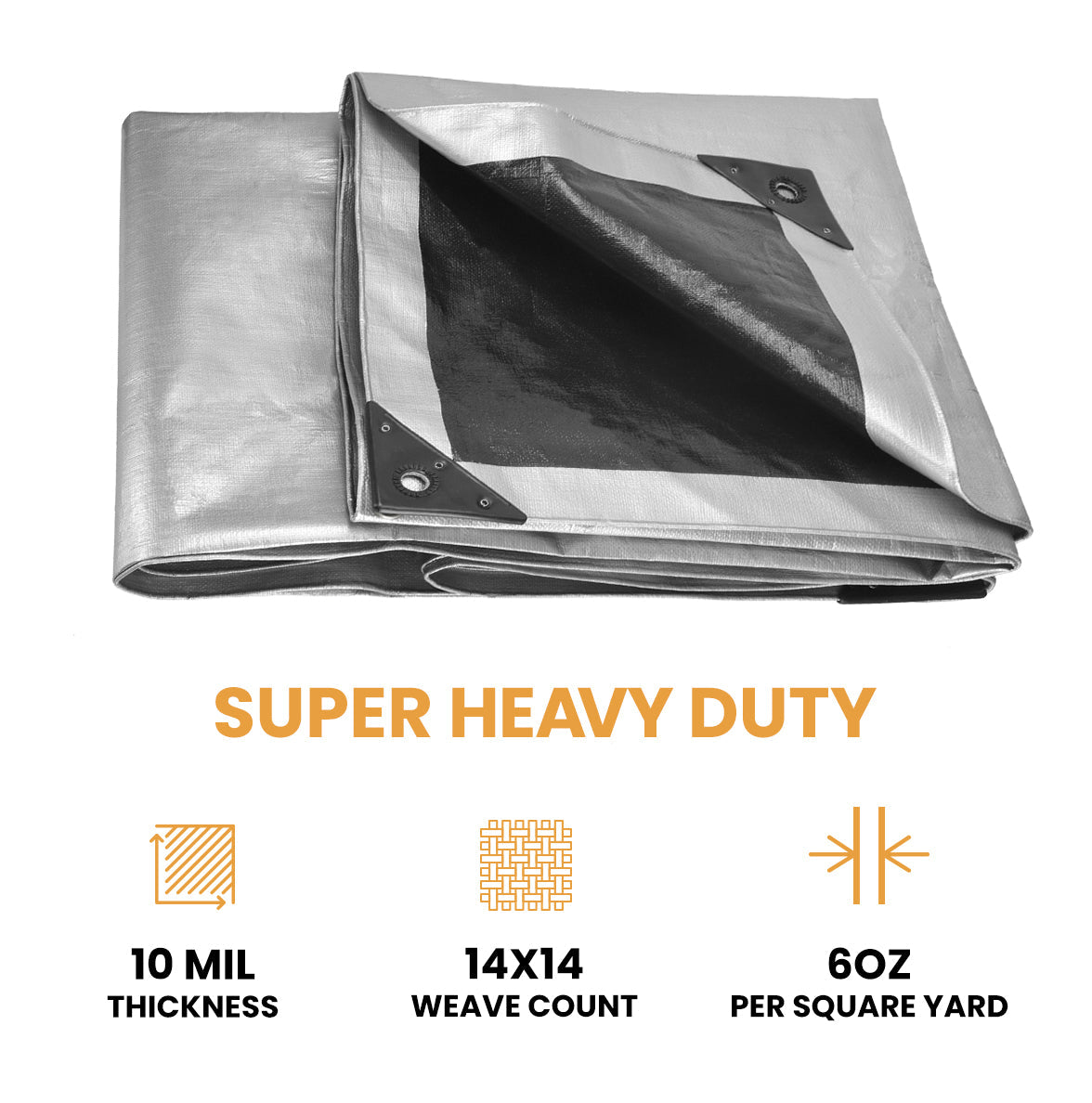 Heavy Duty Poly Tarp 10 mil, 6 oz.