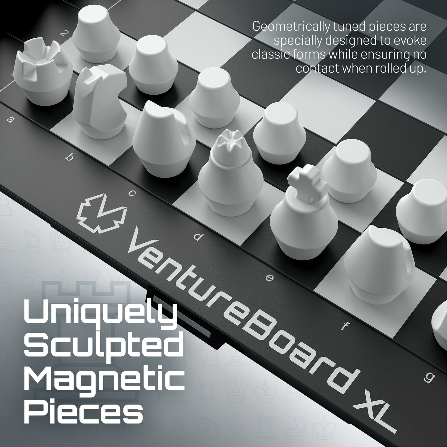 XL Chess chess set by VentureBoard with oversized white pieces on a black-and-white board on Tampa Home & Garden Store