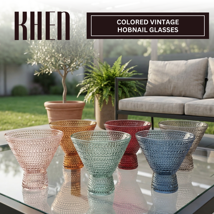 Tonal Hobnail Stemless Bubble Martini Set of 6