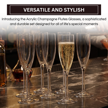 Barcelona Acrylic Champagne Flute Set of 6