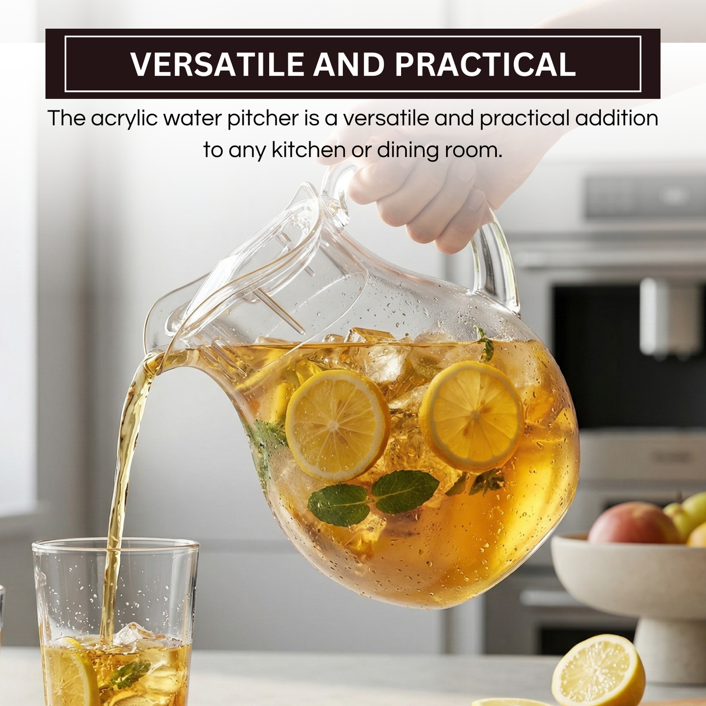Acrylic Water Pitcher With Lid for Fridge