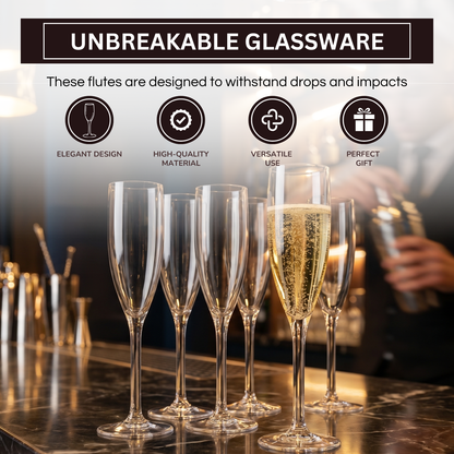 Barcelona Acrylic Champagne Flute Set of 6