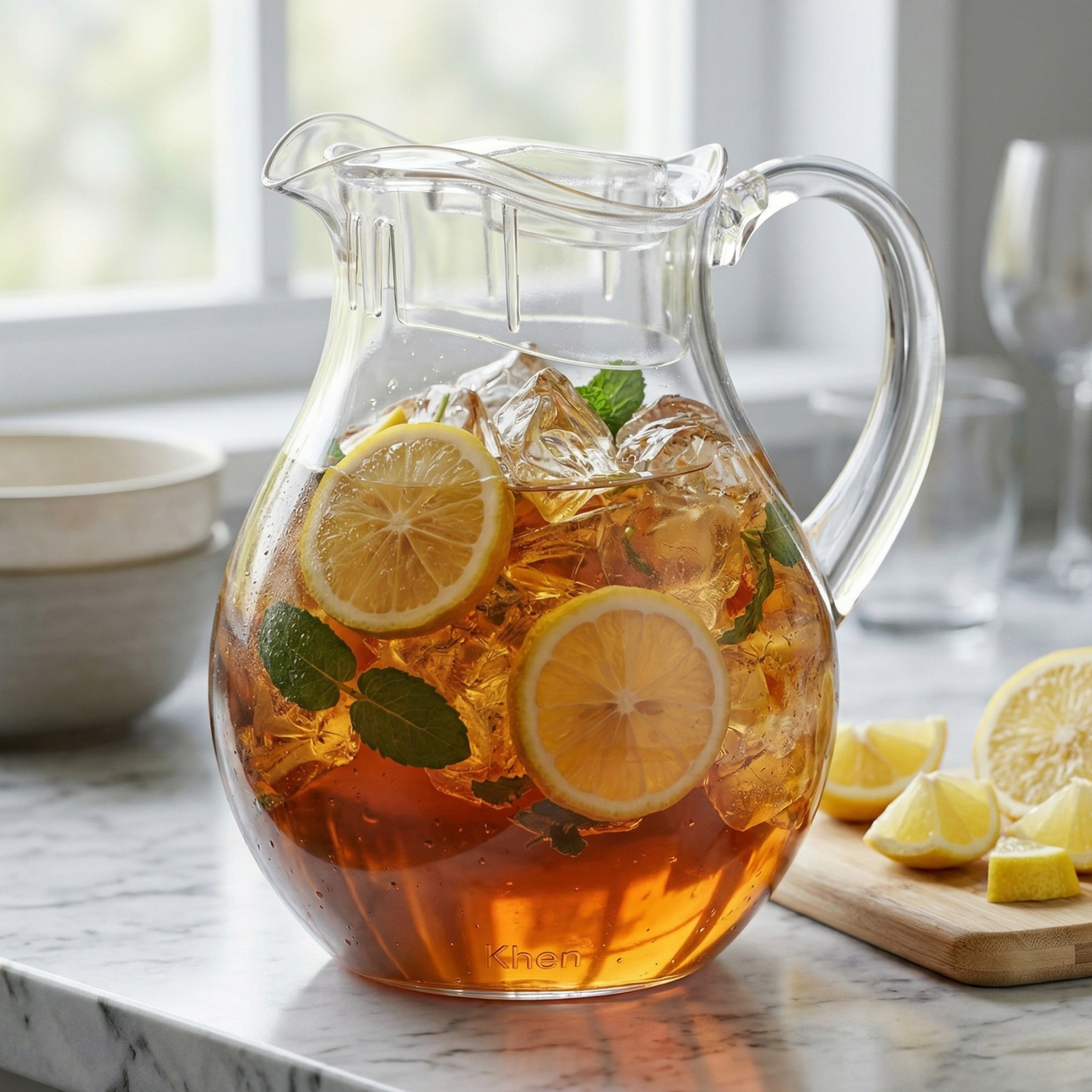 Acrylic Water Pitcher With Lid for Fridge