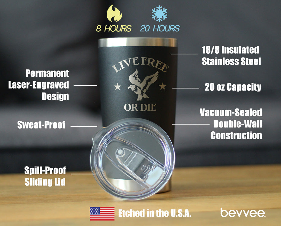 Live Free or Die - 20 oz Coffee Tumbler - Tampa soil911.com
