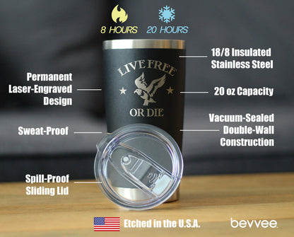 Live Free or Die - 20 oz Coffee Tumbler - Tampa soil911.com