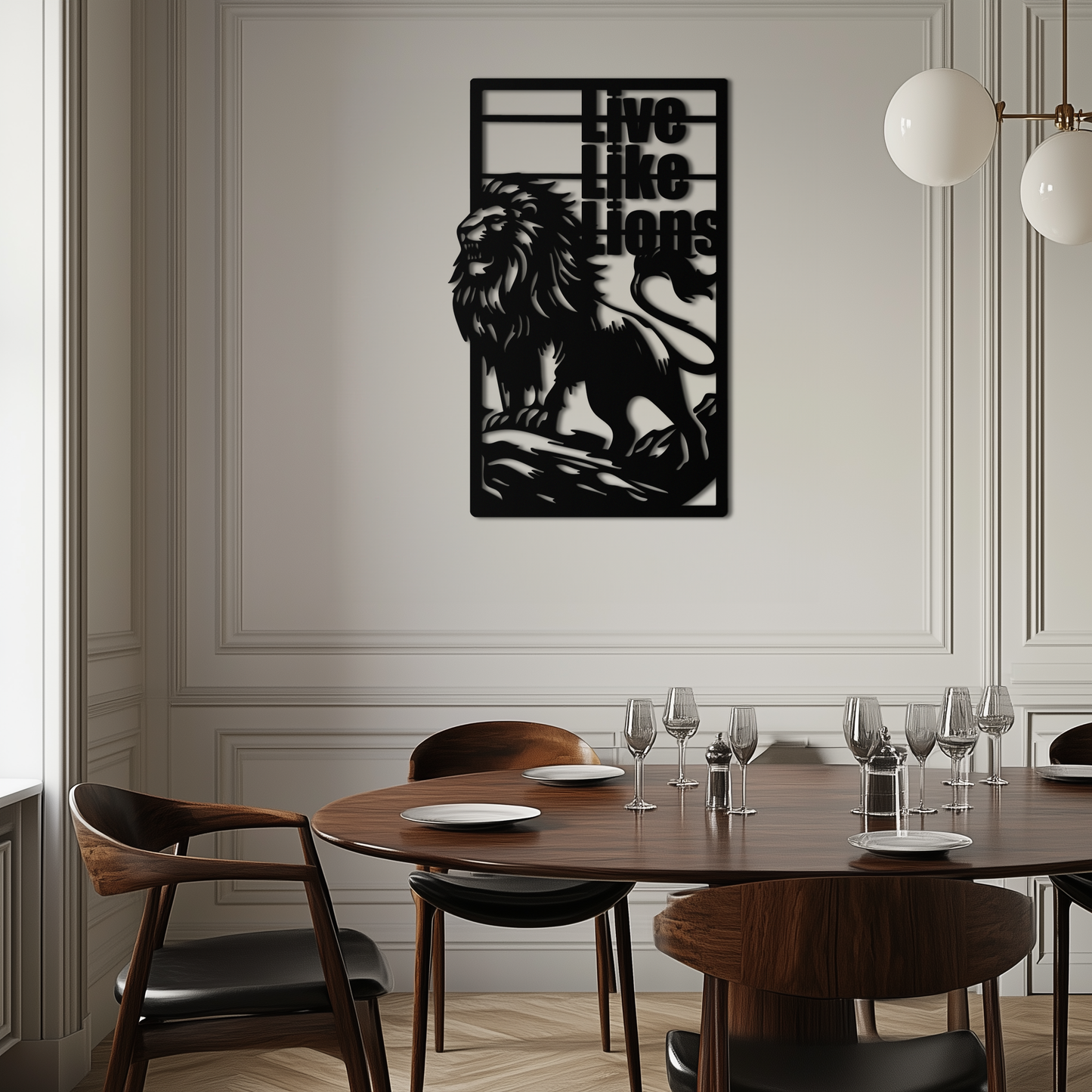 Live Like Lions Metal Wall Art – Powerful Roaring Lion Decor for Motivational Spaces- KAF597 - Tampa Home & Garden Store