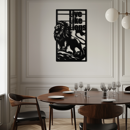 Live Like Lions Metal Wall Art – Powerful Roaring Lion Decor for Motivational Spaces- KAF597 - Tampa Home & Garden Store