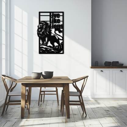 Live Like Lions Metal Wall Art – Powerful Roaring Lion Decor for Motivational Spaces- KAF597 - Tampa Home & Garden Store