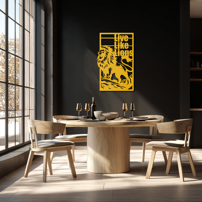 Live Like Lions Metal Wall Art – Powerful Roaring Lion Decor for Motivational Spaces- KAF597 - Tampa Home & Garden Store