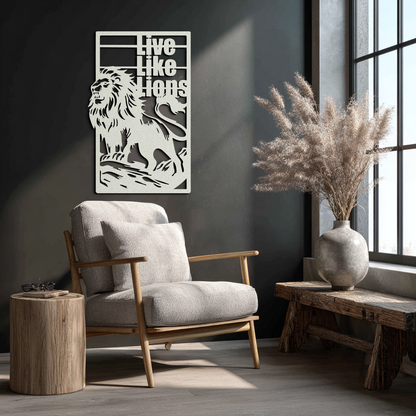 Live Like Lions Metal Wall Art – Powerful Roaring Lion Decor for Motivational Spaces- KAF597 - Tampa Home & Garden Store