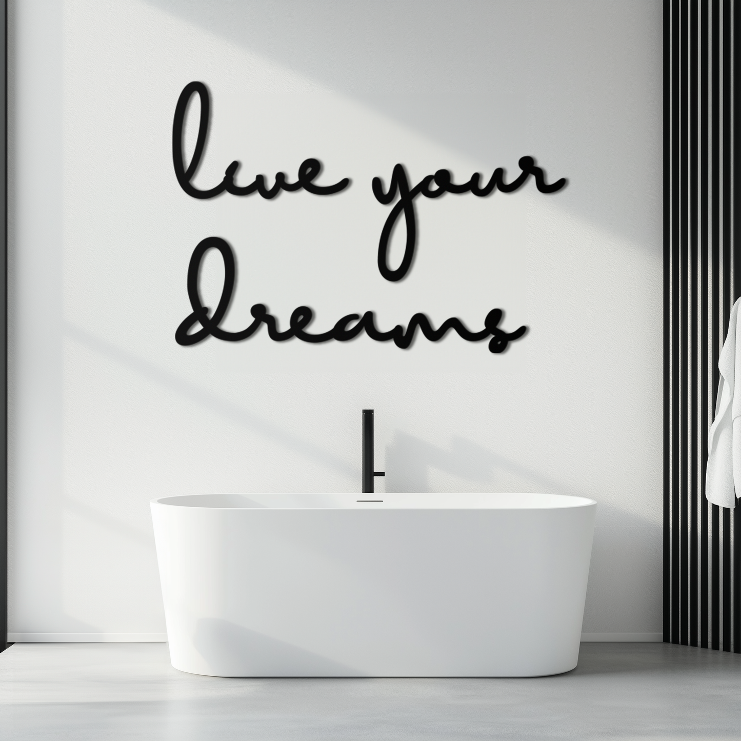 Live Your Dreams Metal Wall Art - Inspirational Script Wall Decor - KAF096 - Tampa Home & Garden Store
