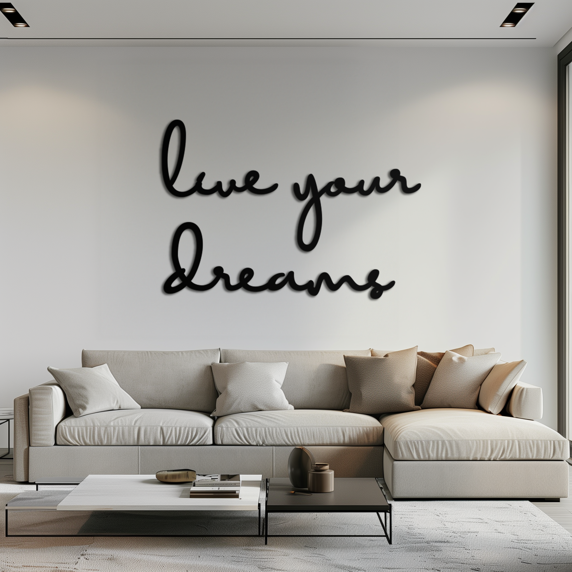 Live Your Dreams Metal Wall Art - Inspirational Script Wall Decor - KAF096 - Tampa Home & Garden Store