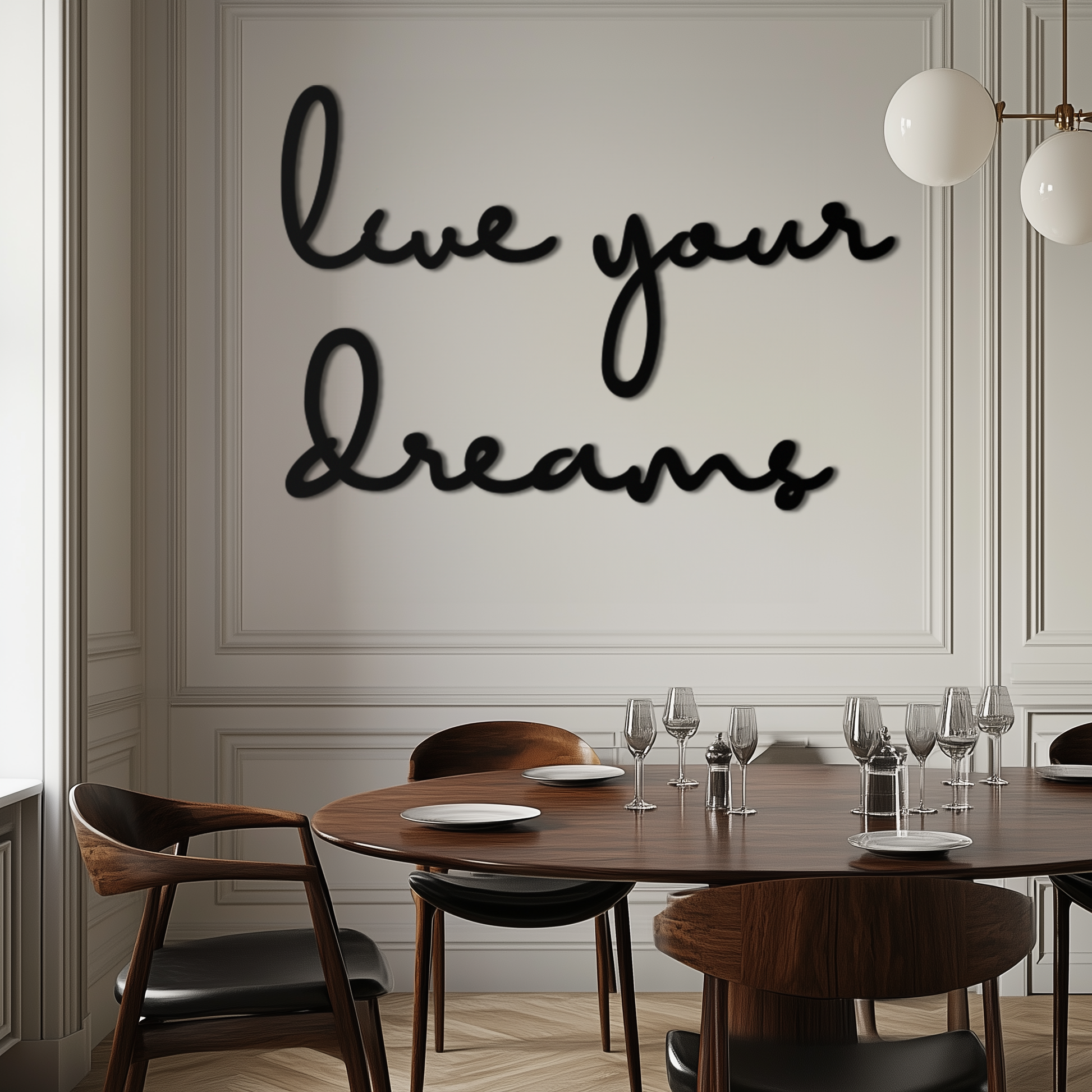 Live Your Dreams Metal Wall Art - Inspirational Script Wall Decor - KAF096 - Tampa Home & Garden Store
