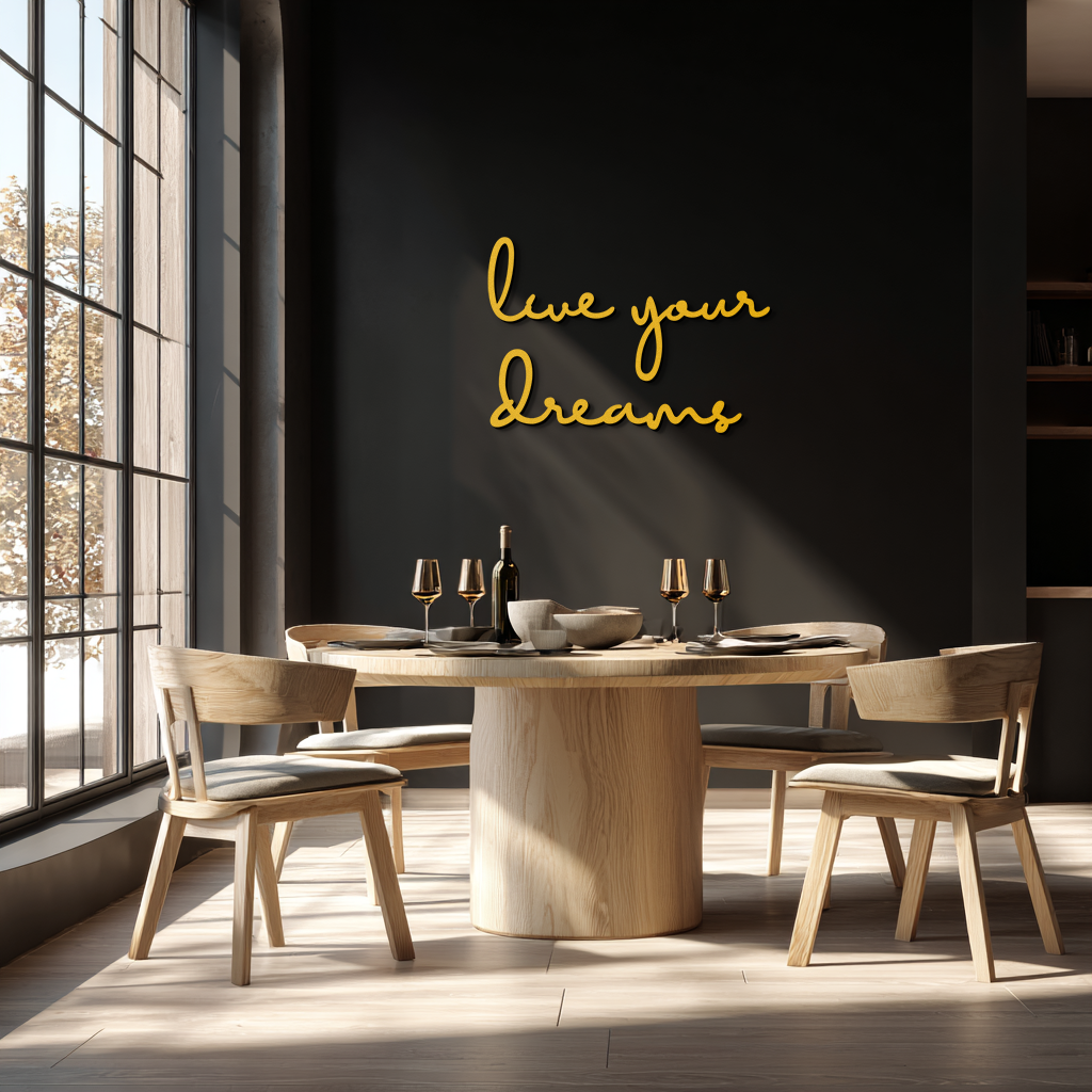 Live Your Dreams Metal Wall Art - Inspirational Script Wall Decor - KAF096 - Tampa Home & Garden Store