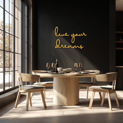 Live Your Dreams Metal Wall Art - Inspirational Script Wall Decor - KAF096 - Tampa Home & Garden Store