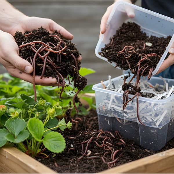 Living Material + Red Wiggler Composting Worms Eisenia andrei - Tampa Home & Garden Store