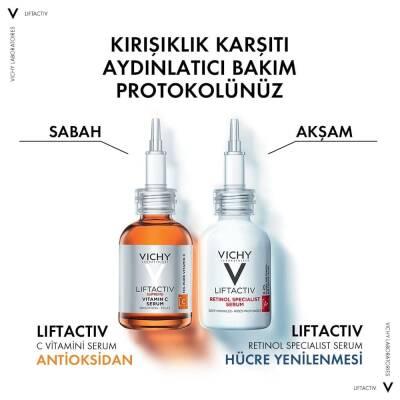 Two Vichy Liftactiv serums: Vitamin C & Retinol bottles in amber and clear glass on Tampa Home & Garden Store